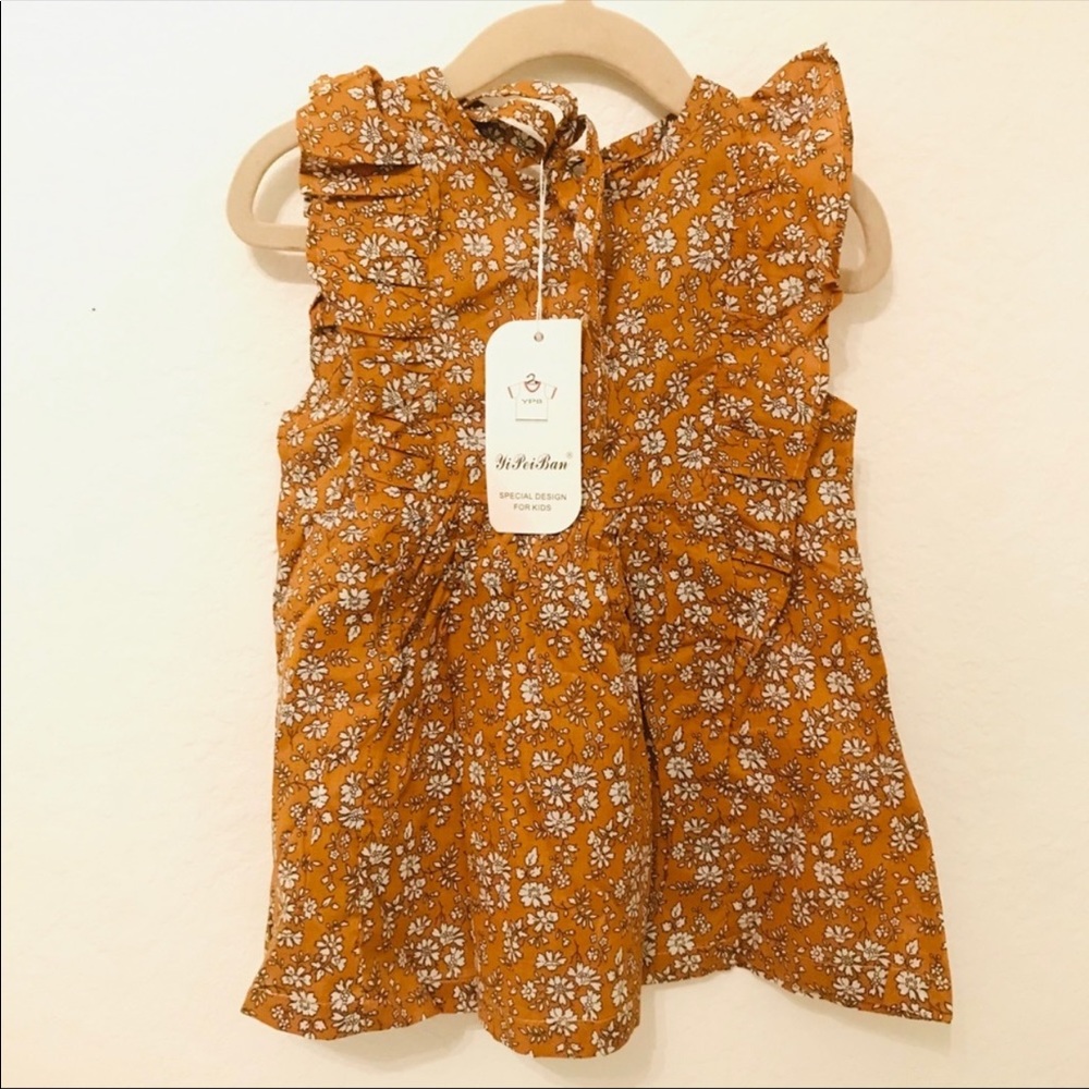 NEW Mustard Floral Dress Size 18-24 Months